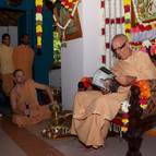 Guru Maharaja Reading the Vyasa-Puja Book