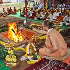 Offering Ahutis into the Sacred Fire