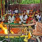 Gaura Gopala Offering Ghee into the Fire