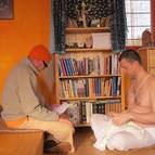 Guru Maharaja Imparting Gayatri Mantra to Tattva-darsi Prabhu