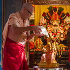 Srila Guru Maharaja Bathing Laksmi-Narasimha