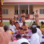 Rupanuga Prabhu Reaing His Offering to Guru Maharaja