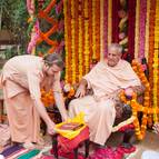 Gaura Gopala Presenting the Vyasa Puja Book to Guru Maharaja