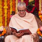 Guru Maharaja Reading the Vyasa Puja Book