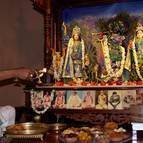 Sundara-Krsna Prabhu Offering Midday Arati to the Deities