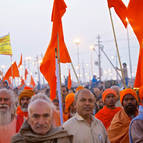 Hindus Carrying Saffron Flags