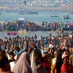 Bathing in the Conflluence of Ganga and Yamuna