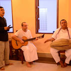 Babaji Maharaja and Janardana Prabhu leading bhajans